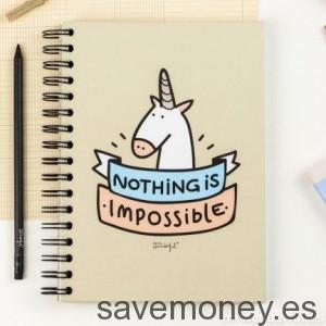 Cuaderno de notas, diseño de "nothing is impossible" de Mr. Wonderful