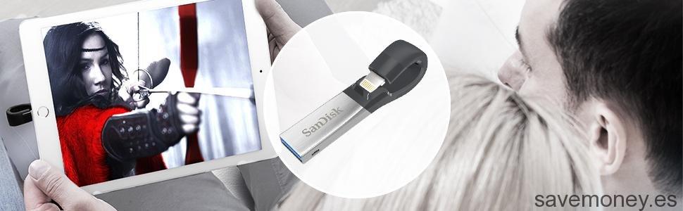 USB para iPhone, y iPad: Memoria iXpand de SanDisk