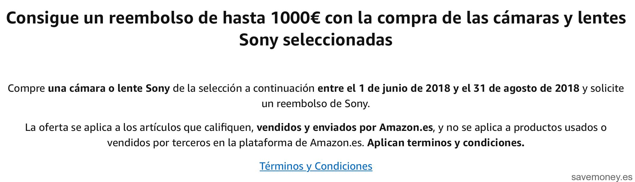 Promoción Sony: Consigue hasta 1000€ de Reembolso
