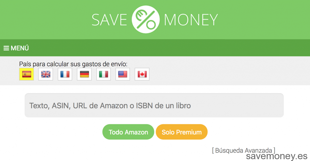 Buscador avanzado de SaveMoney.es
