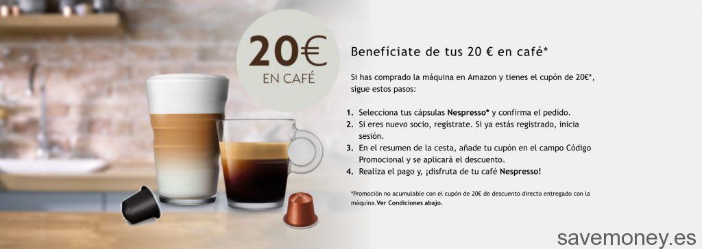 Promoción Amazon: 20€ Regalo Cápsulas Café Nespresso
